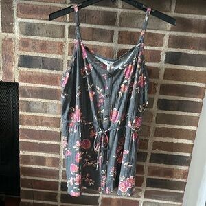 Maurice’s Women’s Plus Size Floral Tank, Size 3X, Gray